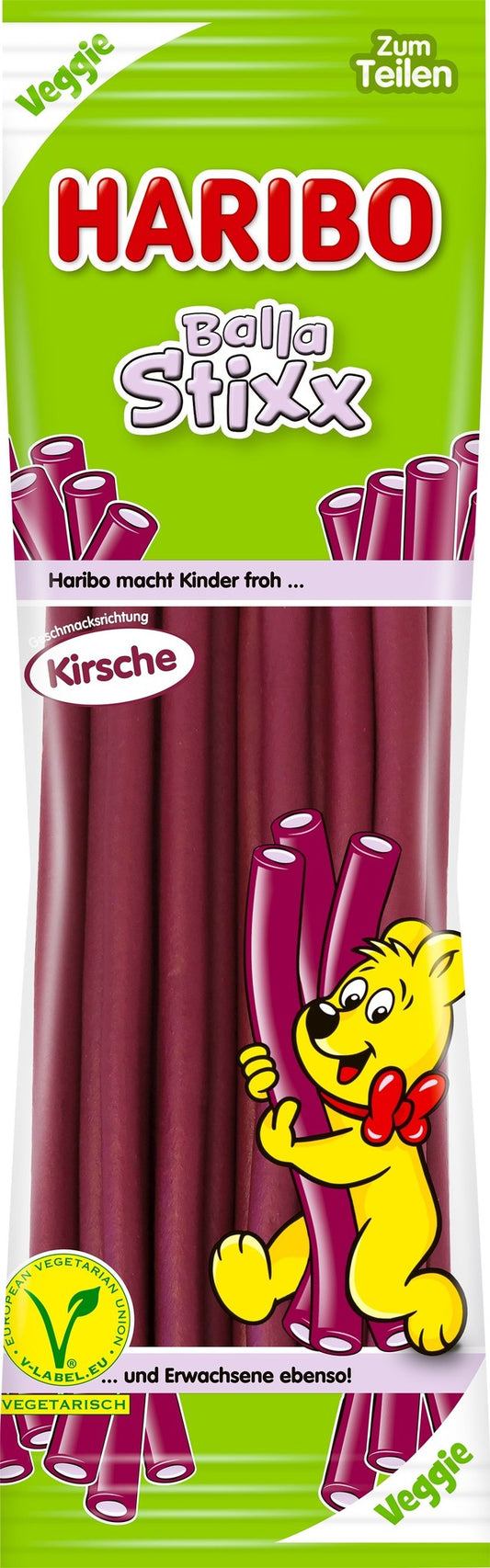 Haribo - Balla Stixx Kirsch Veggie 200 Gram