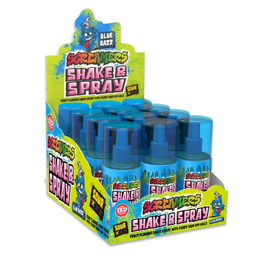 Zed - Screamers Shake & Spray Blue Razz 12 Stuks (Halal)