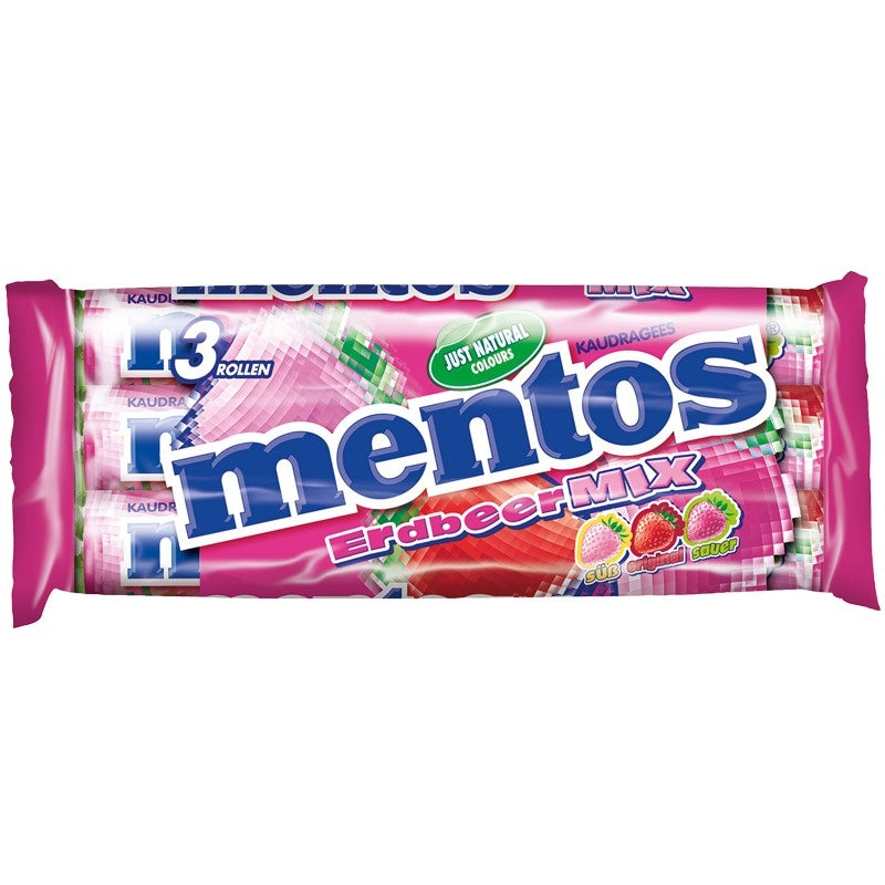 Mentos - Erdbeer Mix 3-Pack 114 Gram