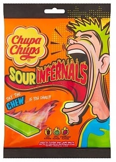 Chupa Chups – Sour Infernals Kauartikel, Beutel mit 120 Gramm