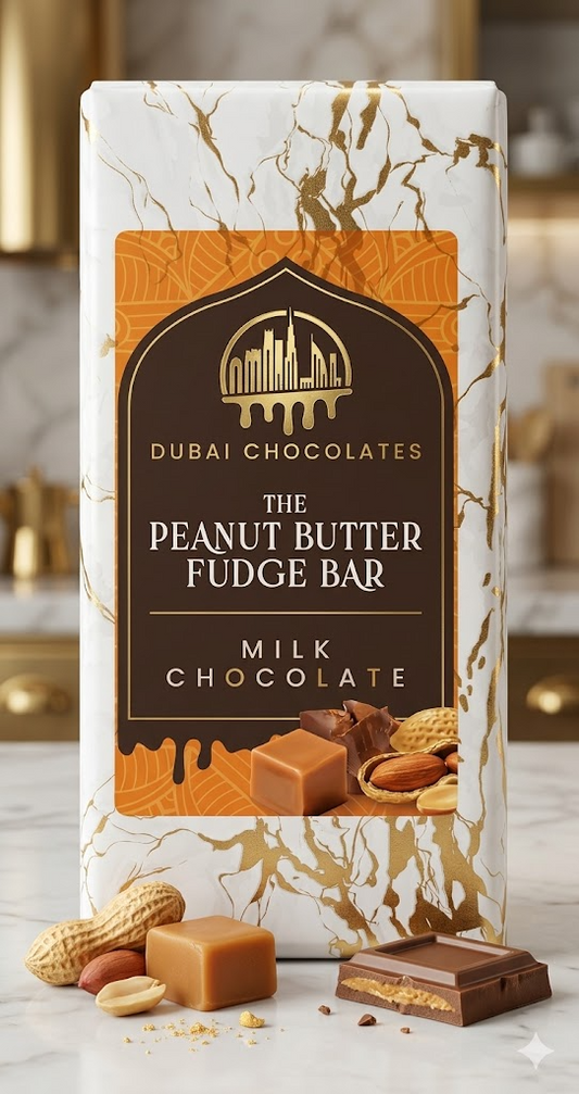 Dubai Chocolates - The Peanut Butter Fudge Bar Milk Choocolate 250 Gram ***THT 11-10-2025***