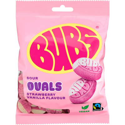 Bubs - Godis Goody Sour Ovals Strawberry & Vanilla 90 Gram