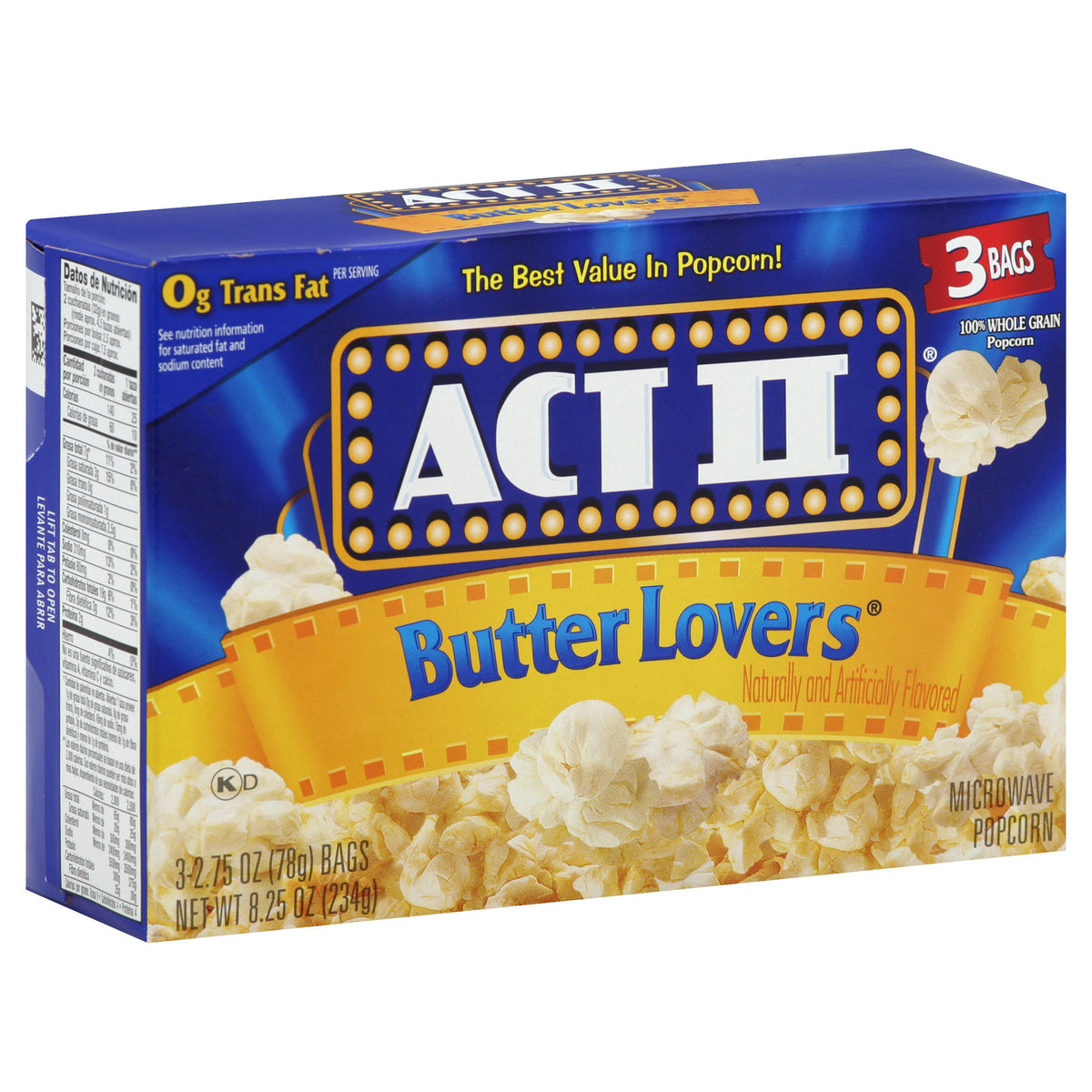 ACT II - Butter Lovers Microwave Popcorn 234 Gram