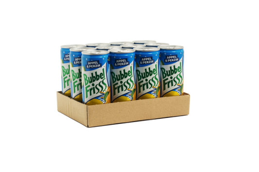 Bubbel Friss - Zero Appel & Perzik 250ml 12 Stuks
