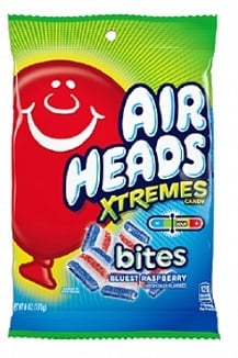 Airheads - Xtreme Bites Blue Raspberry Peg Bag 170 Gram