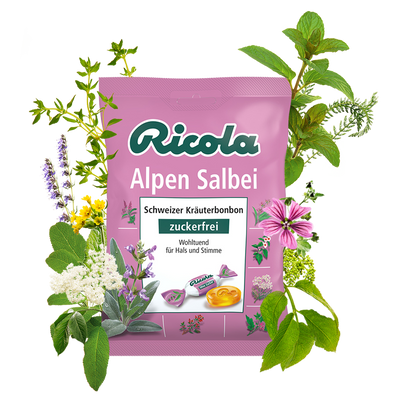 Ricola Alpen - Salbei Bonbon 75 Gram (suikervrij)
