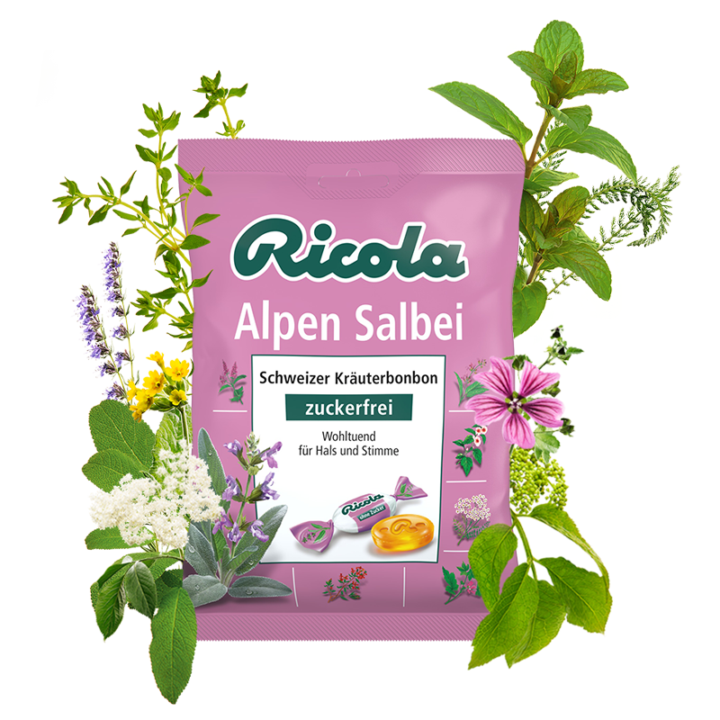 Ricola Alpen - Salbei Bonbon 75 Gram (suikervrij)