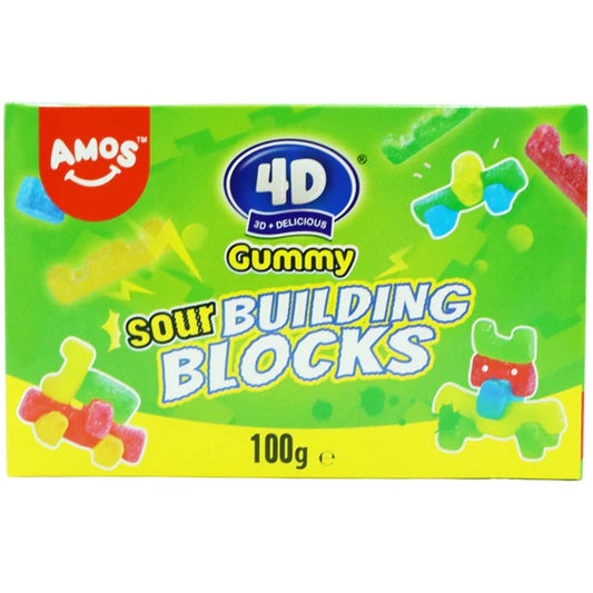 Amos - 4D Gummy Sour Building Blocks 100 Gram