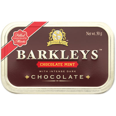 Barkleys - Schokoladen-Minz-Dose, intensive dunkle Schokolade, 50 Gramm