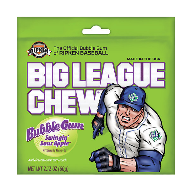 Big League Kaugummi – Saurer Apfel, 60 Gramm