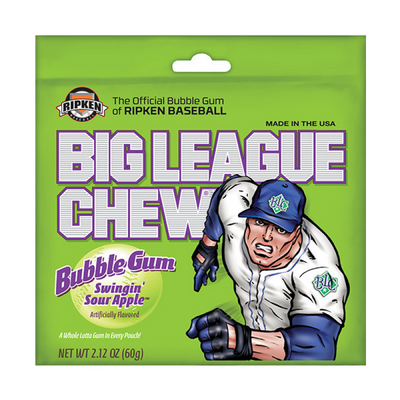 Big League Kaugummi – Saurer Apfel, 60 Gramm