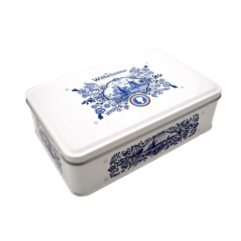 Fortuin - Wilhelmina Delfts-Blauw Blik Gevuld Met 500 Gram Pepermunt