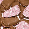 Geboorte Schokolade voeten roze 10 Stück