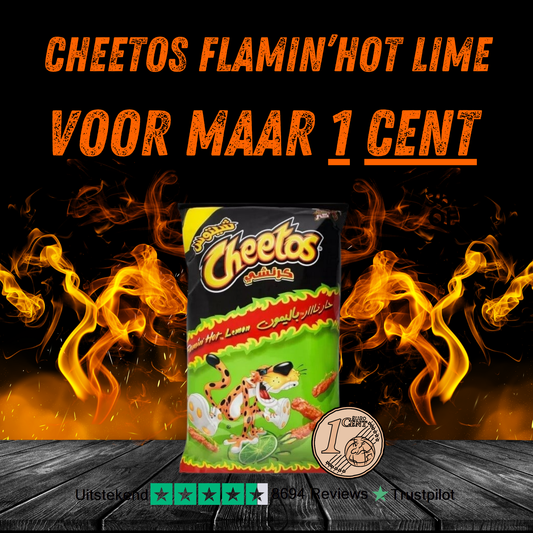 Cheetos - Crunchy Flamin Hot Lime 190 Gram ***SUPER DEAL MAX 1 PER KLANT***