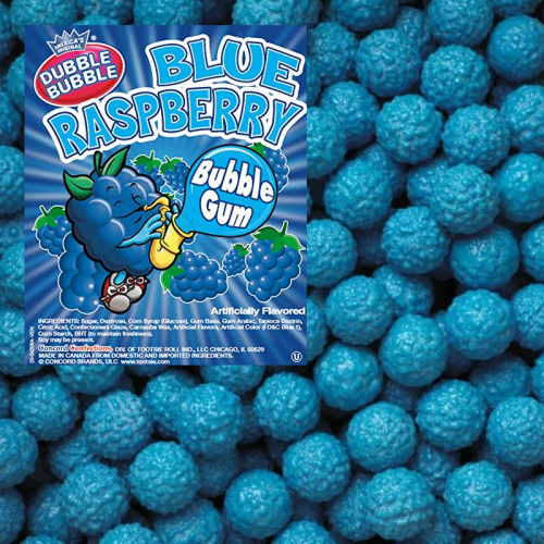 Dubble Bubble – Blaue Himbeer-Kaugummis, 1 kg
