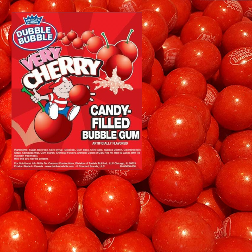 Dubble Bubble - Very Cherry Candy-Filled Bubble Gum Balls 1 Kilo