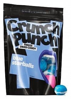 Crunch Punch - Freeze Dried Candy - Blue Starballs 100 Gram