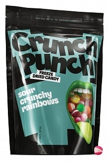Crunch Punch - Freeze Dried Candy - Sour Crunchy Rainbows 100 Gram