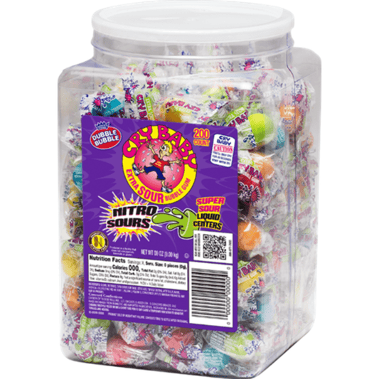 Dubble Bubble - Cry Baby Nitro Sours Bubble Gum Jar 200 Stuks