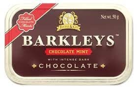 Barkleys - Schokoladen-Minz-Pralinen in der Dose, 50 Gramm