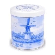 Fortuin - Wilhelmina Delfts-Blauw Blik Gevuld Met 500 Gram Pepermunt