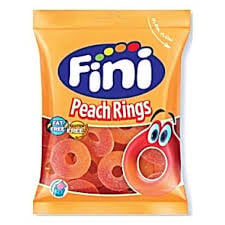 Fini - Peach Rings 75 Gram 12 Stück (Halal)
