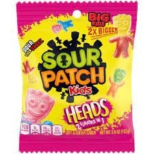 Sour Patch - Kinder-Big-Heads-Peg-Beutel, 102 Gramm