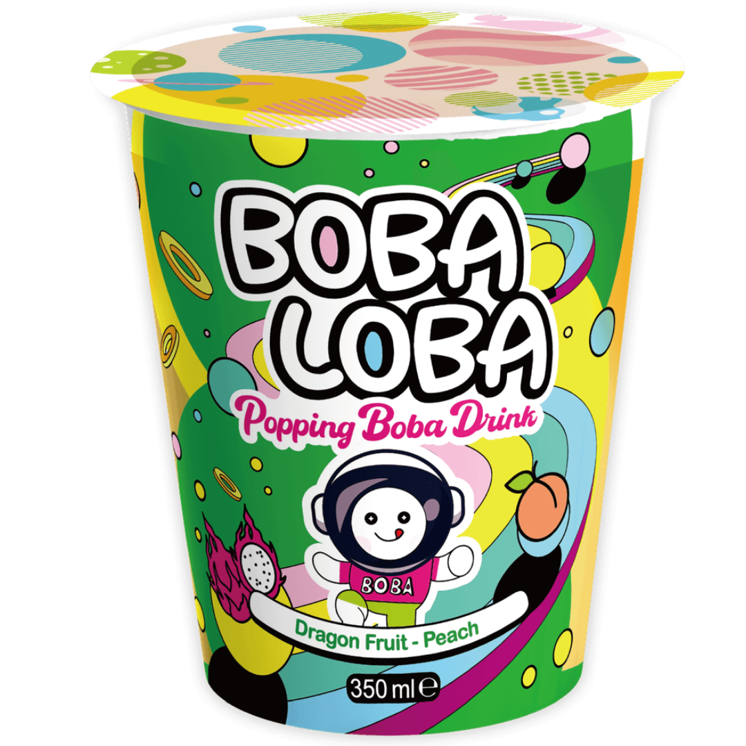 Boba Loba Bubble Tea - Dragon Fruit Peach 350ml