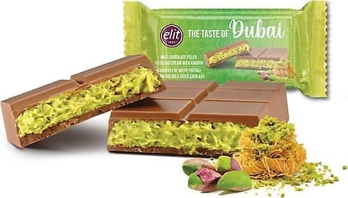 Der Geschmack von Dubai – Milchschokoladenfüllung mit Pistaziencreme und Kadayif (90 Gramm)