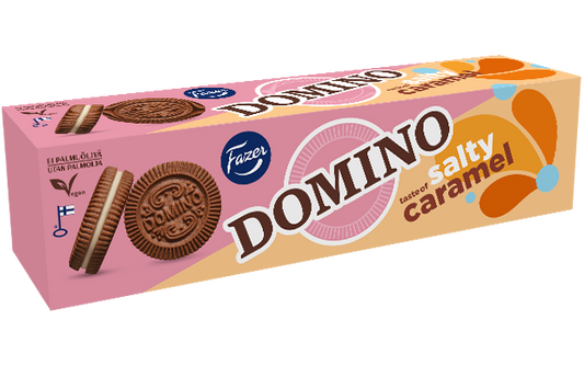 Fazer - Domino Salted Caramel Sandwich Biscuit 175 Gram