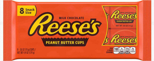 Reese's - 8 Snack Size Peanut Butter Cups 124 Gram