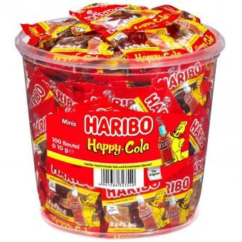 Haribo - Silo Verpakte Cola Flesjes 10 Gram 100 Stuks