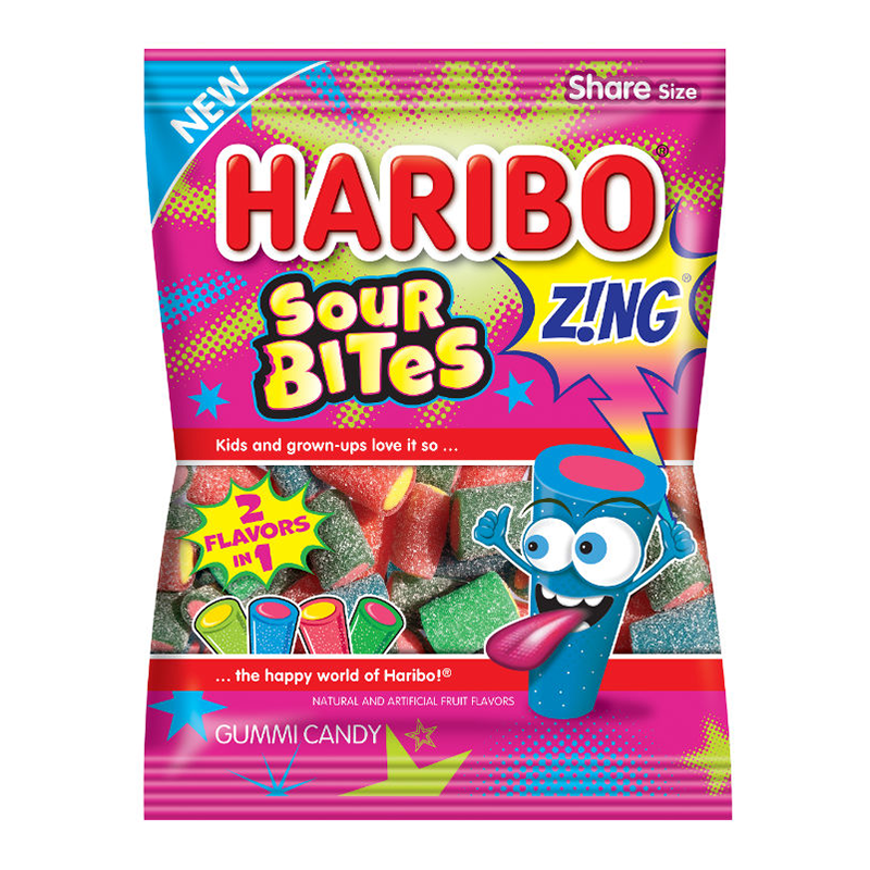 Haribo - Zing Sour Bites Peg Bag 127 Gram