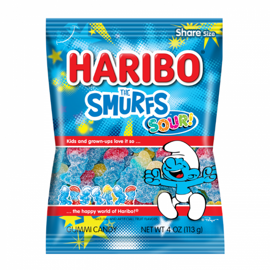 Haribo - Sour Smurfs Peg Bags 113 Gram