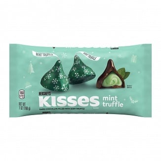Hershey's - Dark Chocolate Kisses with Mint Truffle 198 Gram