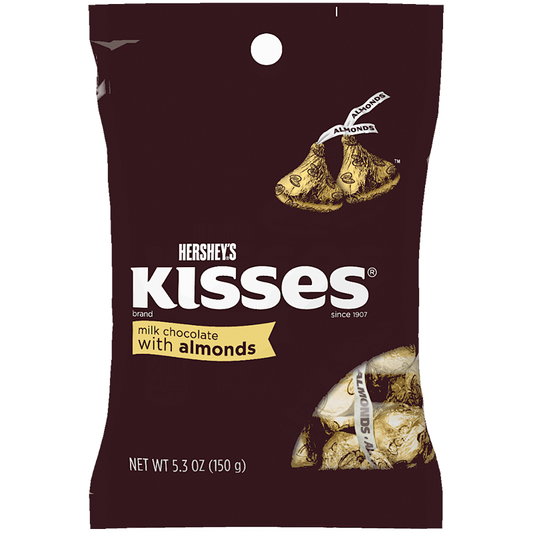 Hershey's - Kisses Milk Chocolate with Almonds 150 Gram
