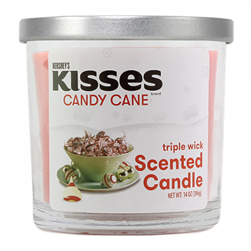 Hershey's - Kisses Duftkerze mit Zuckerstangen-Duft, 396 Gramm