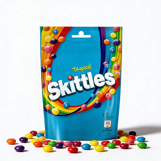 Skittles - Bonbons mous végétaliens aux fruits tropicaux 136 grammes
