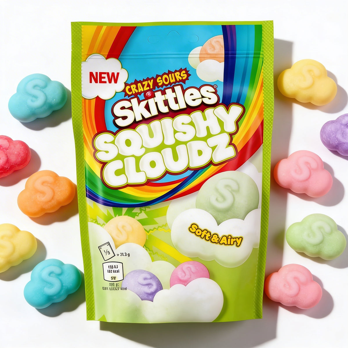 Skittles - Squishy Cloudz Vert Acidulé 94 grammes