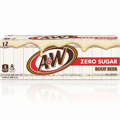 A&W - Zero Cream Soda 355ml 12 Blikjes ***THT 05-12-2025***