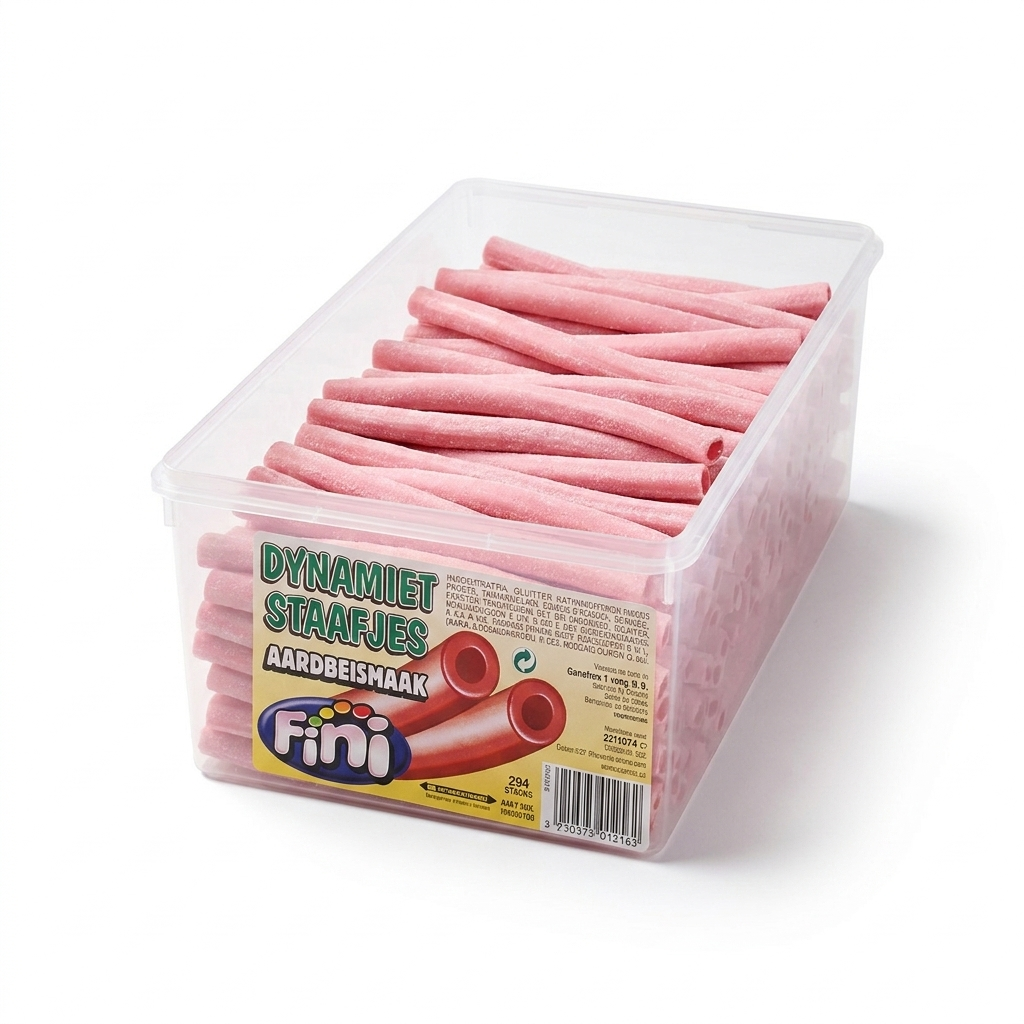 Fini - Dynamietstaafjes aardbei 250 Stück