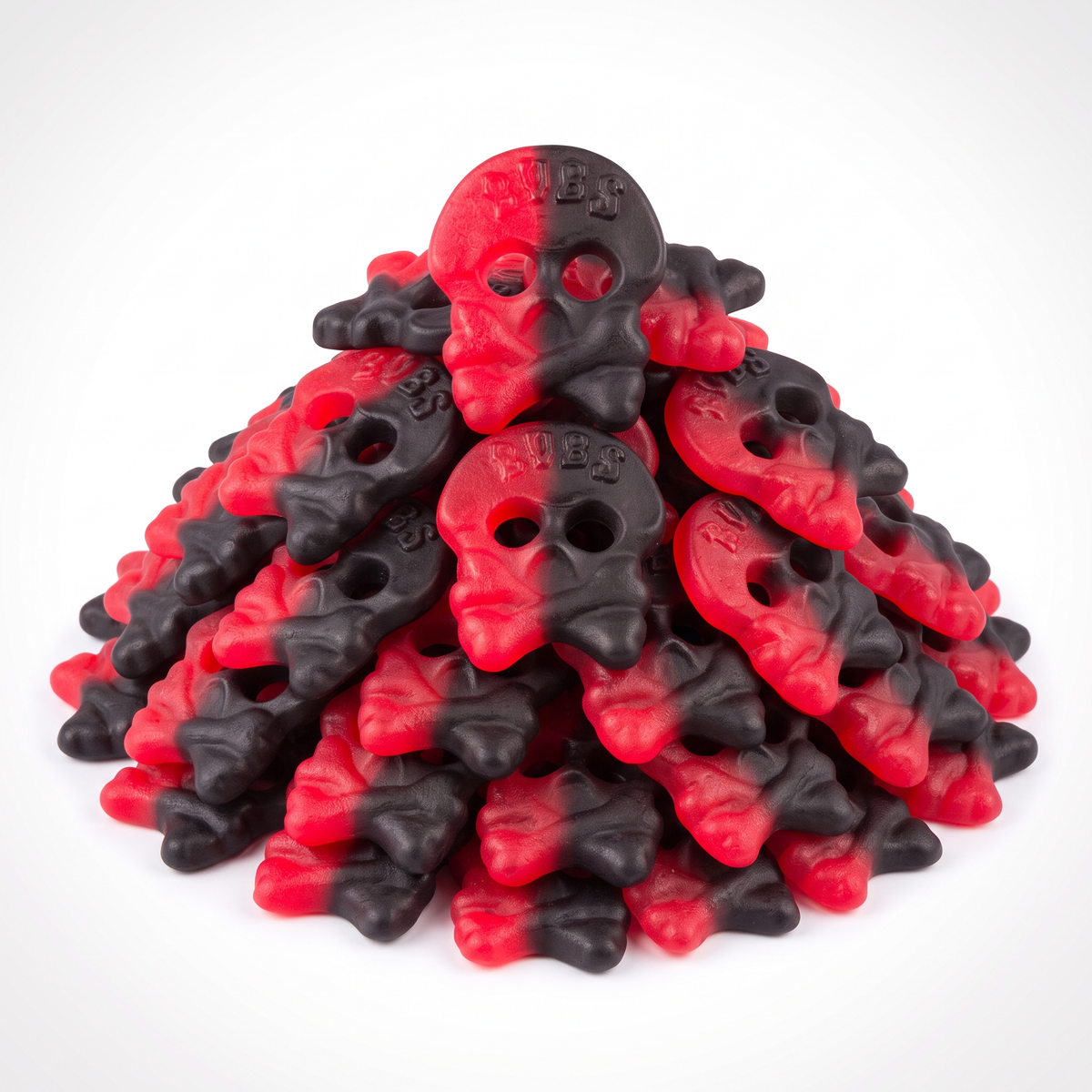 Bubs - Raspberry / Liquorice Skulls 250 Gram