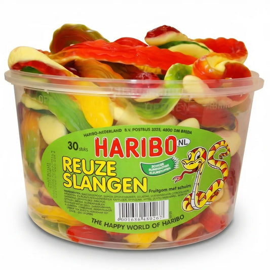 Haribo Reuze Slangen Snoepsilo 30 Stuks 1200 Gram
