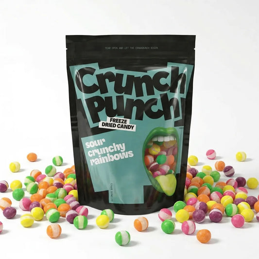 Crunch Punch - Freeze Dried Candy - Sour Crunchy Rainbows 100 Gram