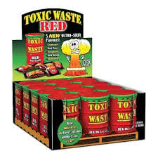 Toxic Waste Red Sour Candy Drum 42 Gram 12 Stück (Halal)