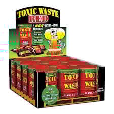 Toxic Waste Red Sour Candy Drum 42 Gram 12 Stuks (Halal)
