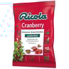 Ricola - Cranberry Schweizer 75 Gram (suikervrij)