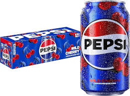 Pepsi - Cerise sauvage 355 ml, 12 canettes ***À consommer de préférence avant le 29/12/2025***