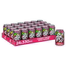 Dr Pepper -  Cherry Crush Zero Sugar 330ml 24 Blikjes