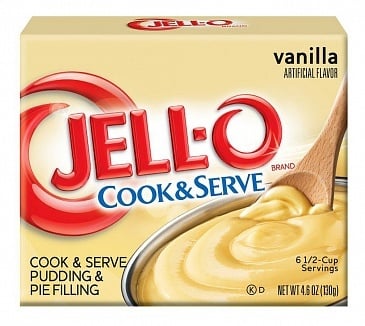 Jell-O - Préparation pour pouding et tarte à la vanille, prête à cuire et à servir, 130 grammes